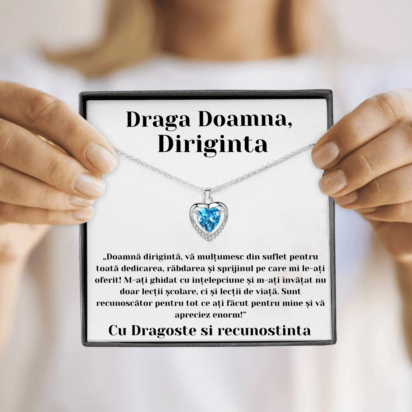 Cadou Diriginta - Colier din argint si mesaj de apreciere