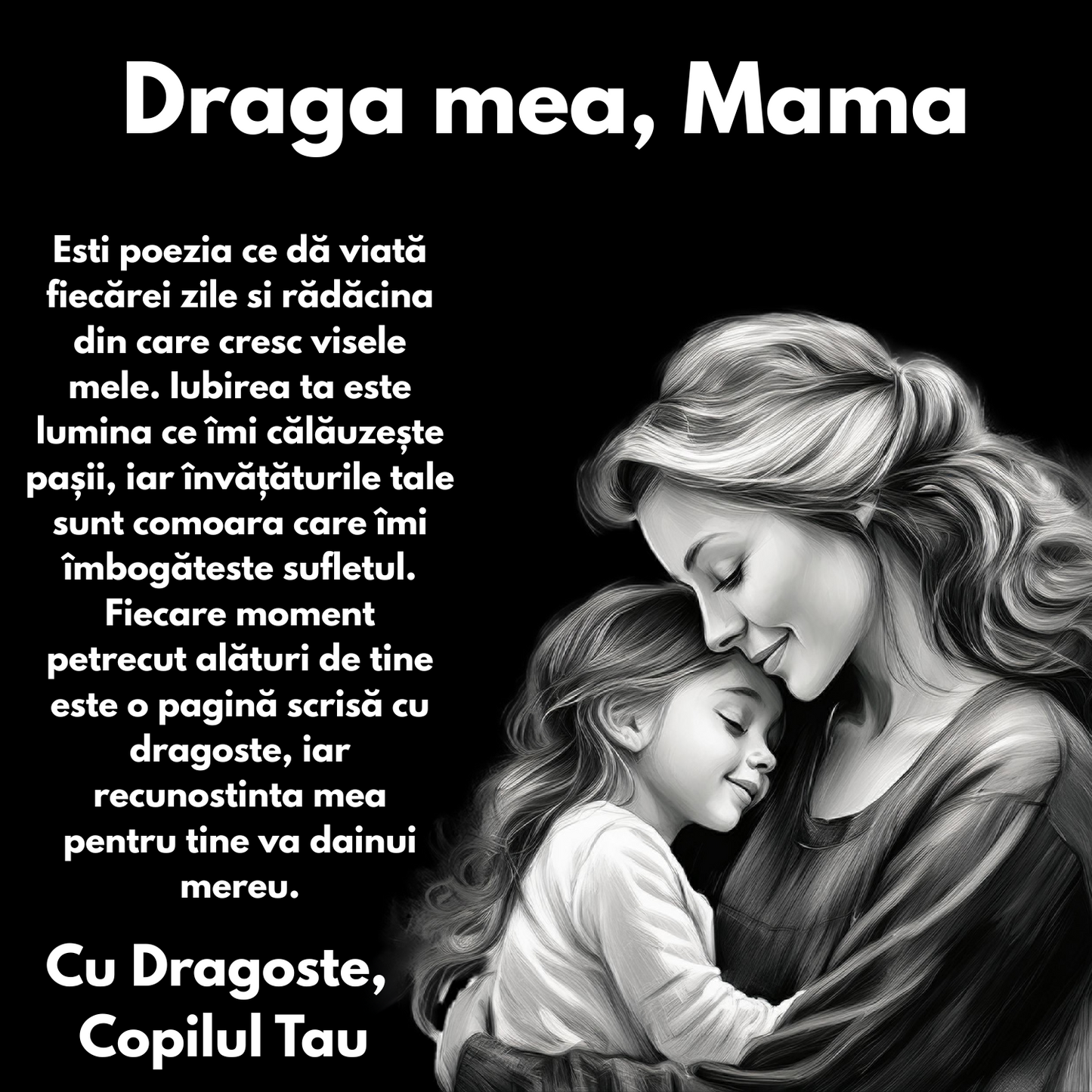 Cadou Mama – Colier Argint 925 cu Zirconiu și Mesaj de Dragoste