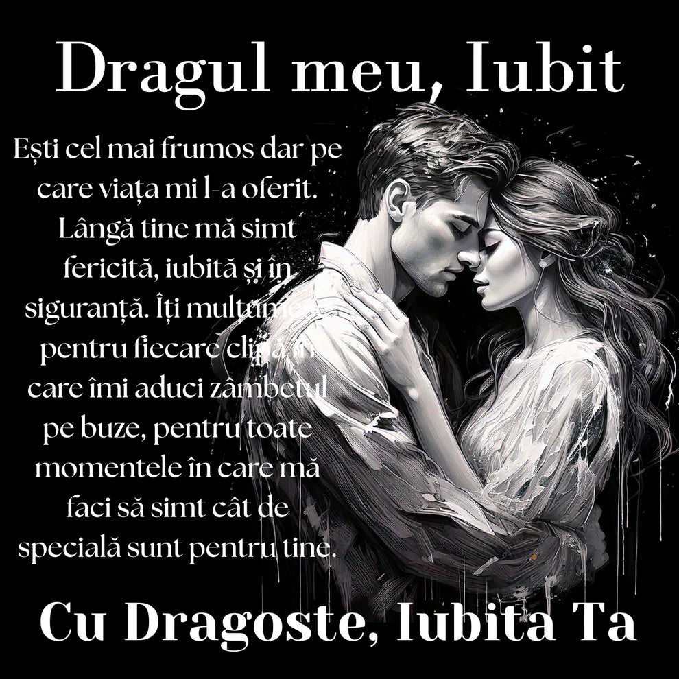 Cadou Iubit - bratara din piele cu mesaj de Dragoste