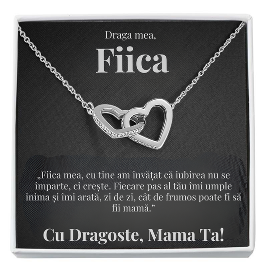 Cadou Fiica – Colier cu Zirconiu și Mesaj de Dragoste