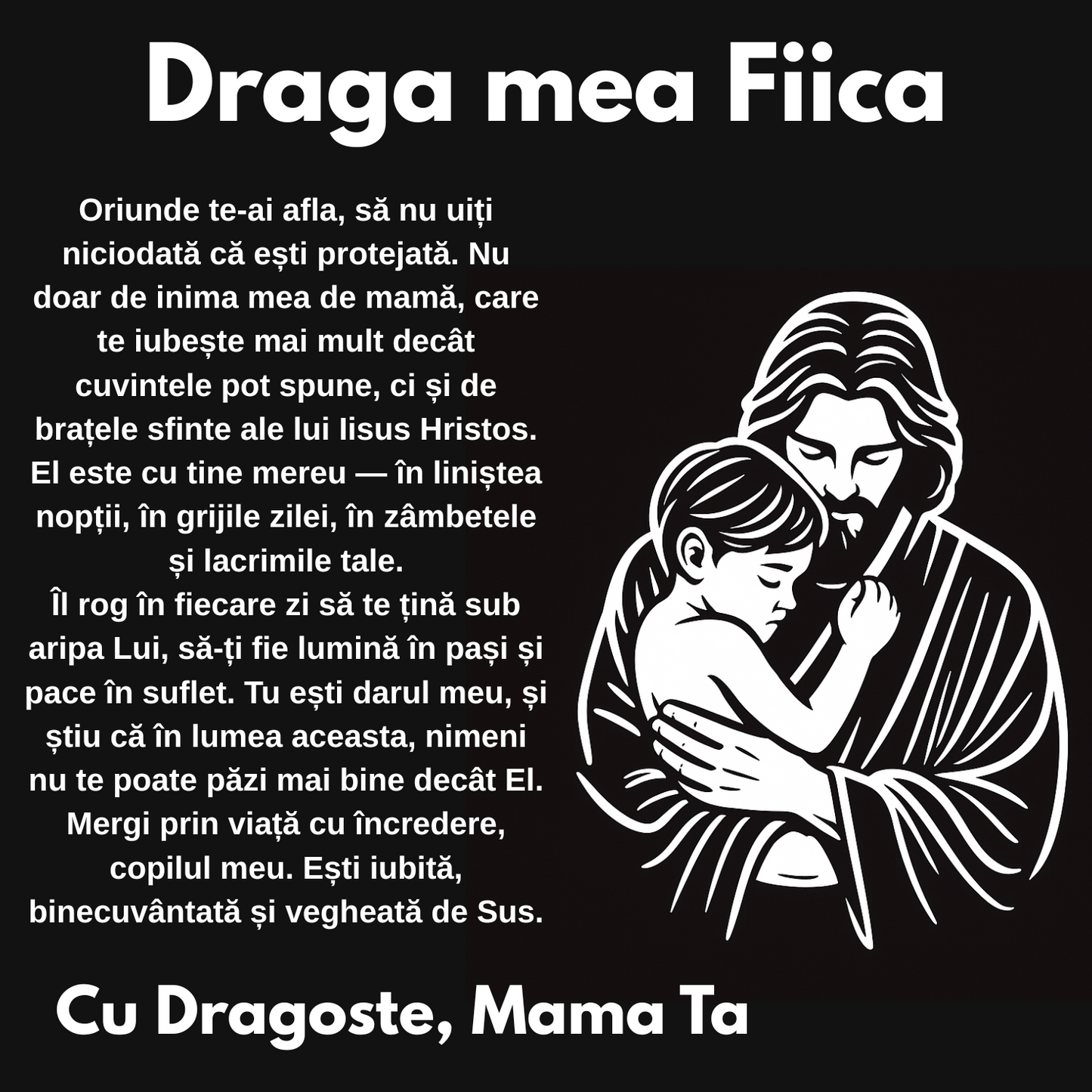 Cadou Fiica – Colier Argint 925 cu Zirconiu și Mesaj de Dragoste Faith