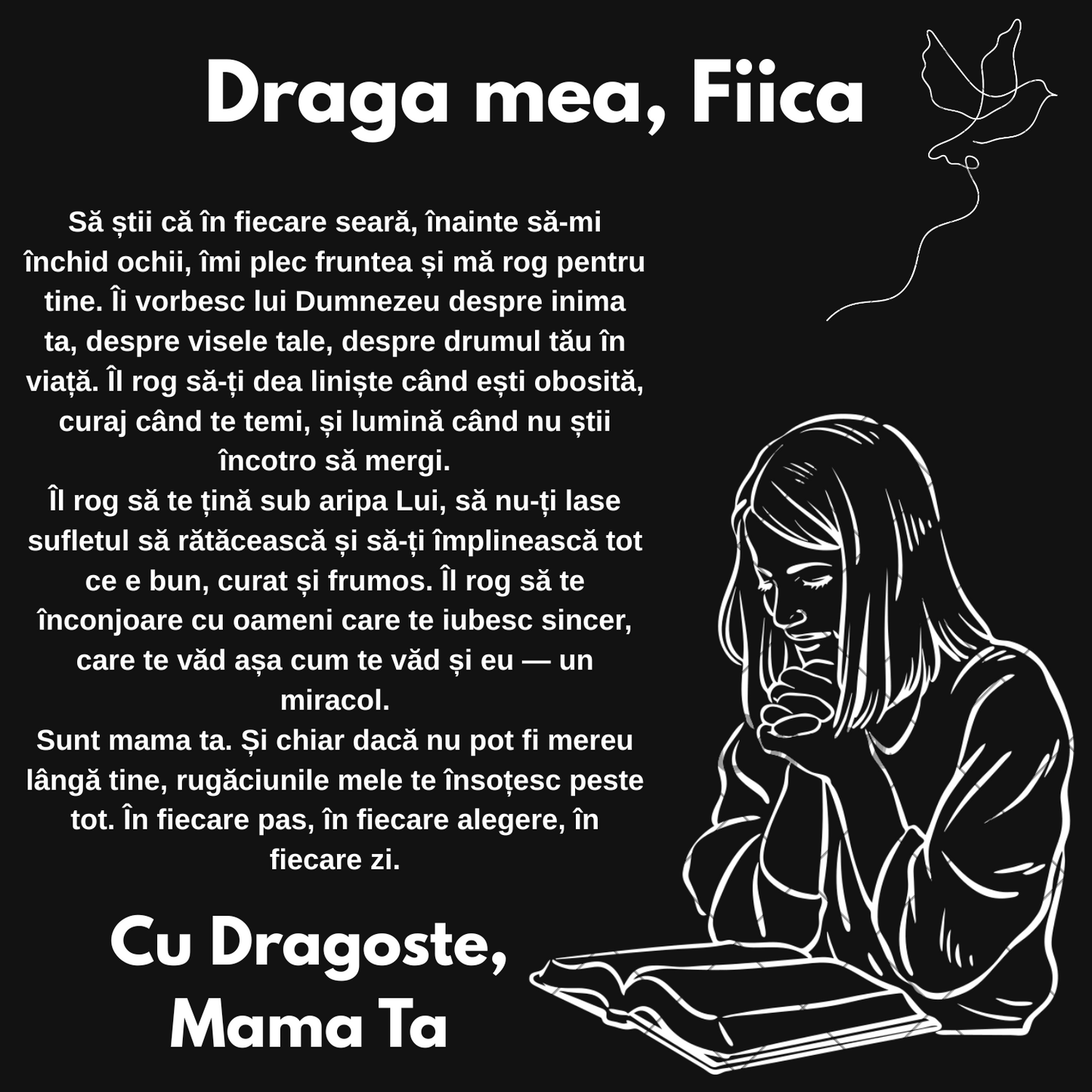 Cadou Fiica – Colier Argint 925 cu Zirconiu și Mesaj de Dragoste Faith