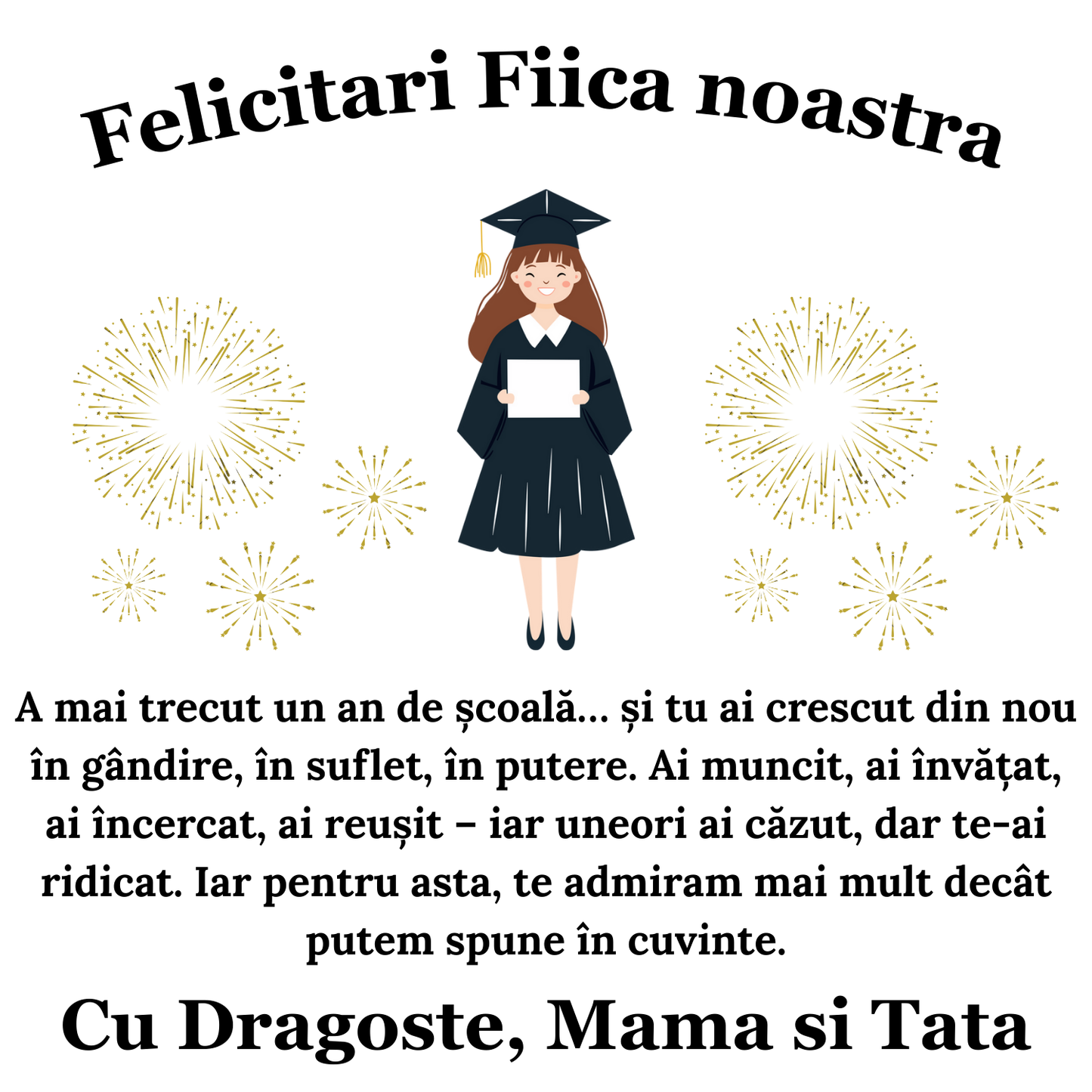 Cadou Absolvire Fiica – Colier Argint 925 cu Zirconiu si Mesaj de Dragoste