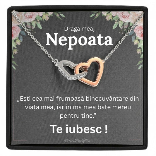 Cadou Nepoata– Colier cu Zirconiu și Mesaj de Dragoste