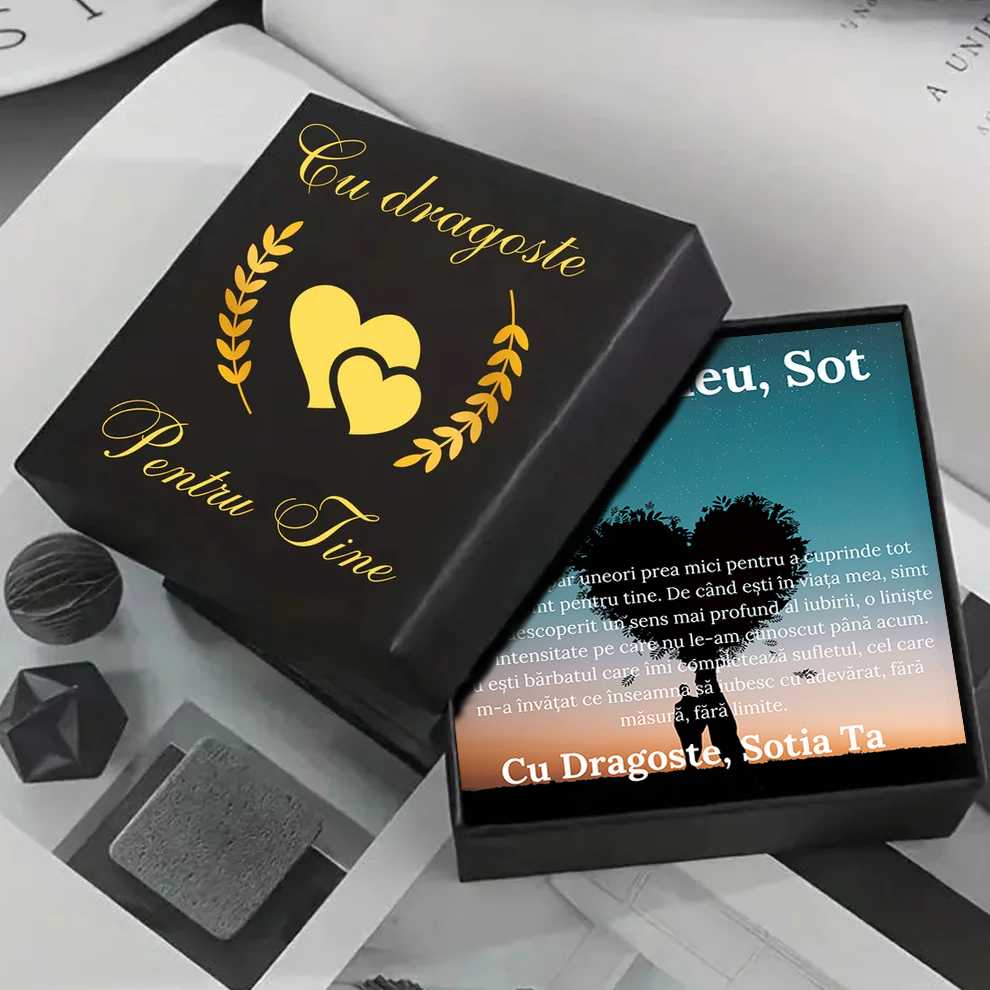 Cadou Sot - bratara din piele cu mesaj de Dragoste