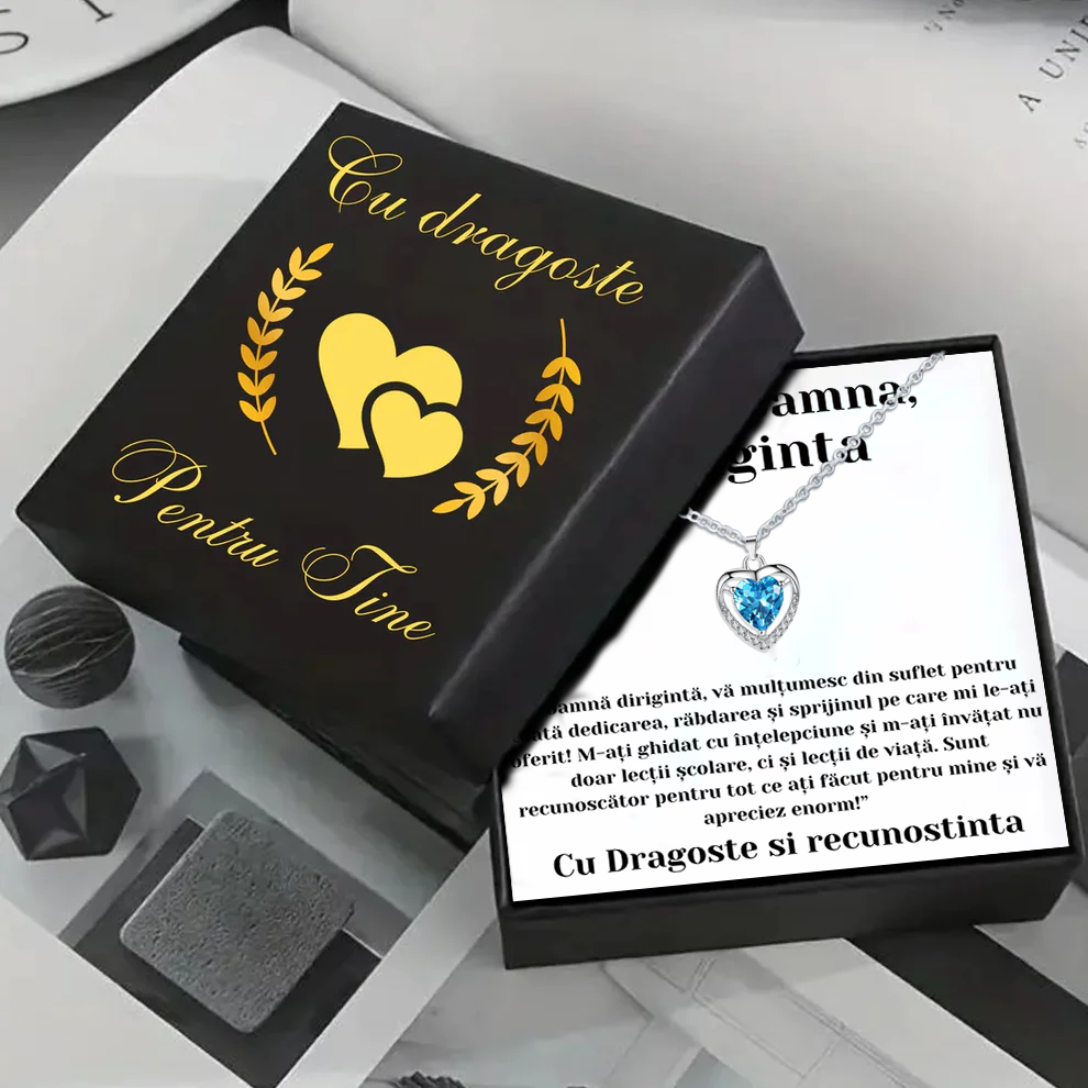 Cadou Diriginta - Colier din argint si mesaj de apreciere