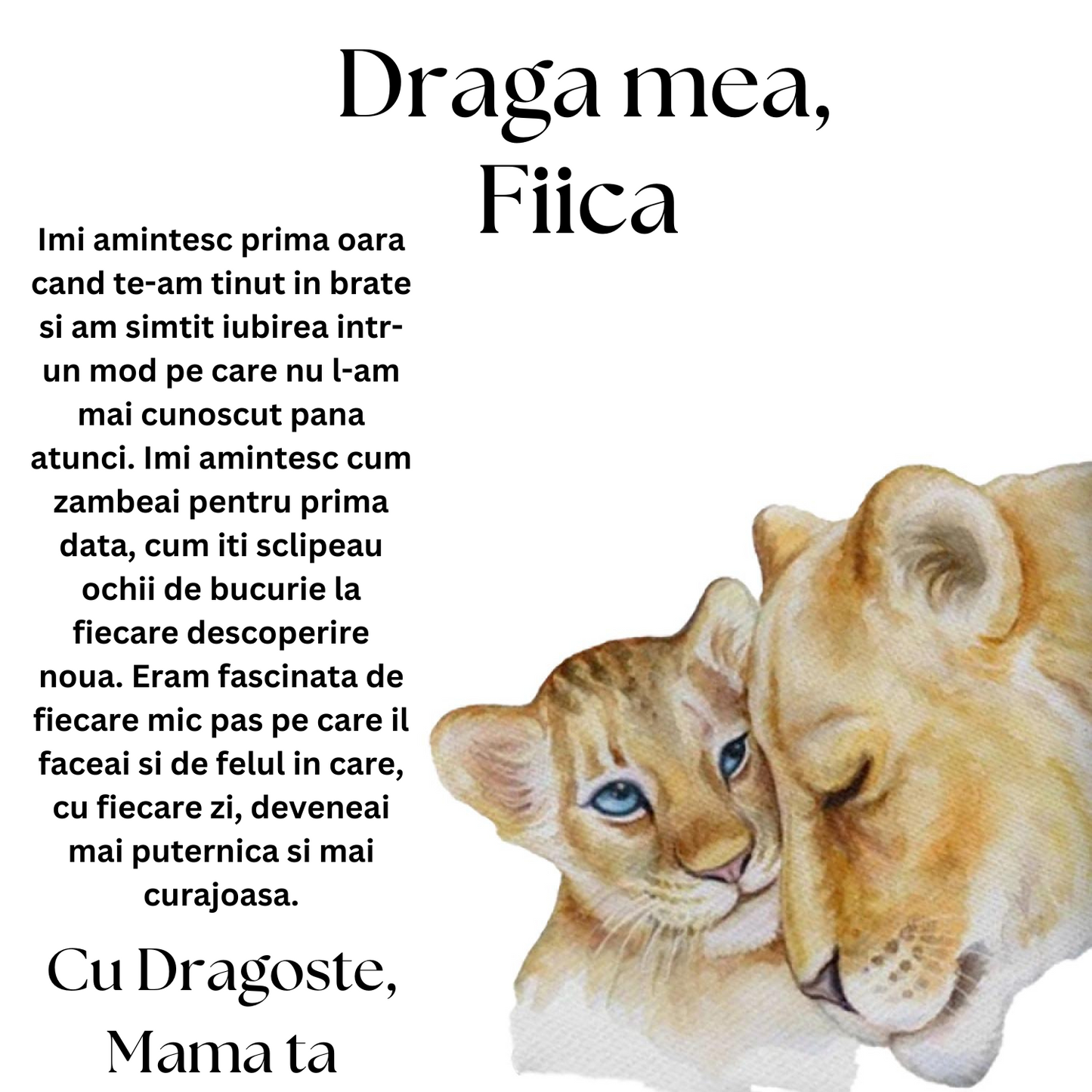 Cadou Fiica – Colier Argint 925 cu Zirconiu și Mesaj de Dragoste