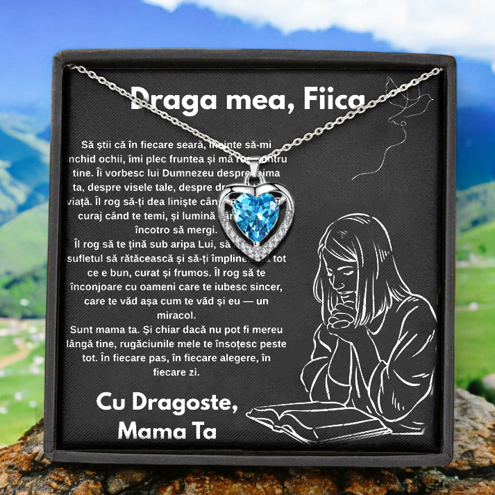 Cadou Fiica – Colier Argint 925 cu Zirconiu și Mesaj de Dragoste Faith