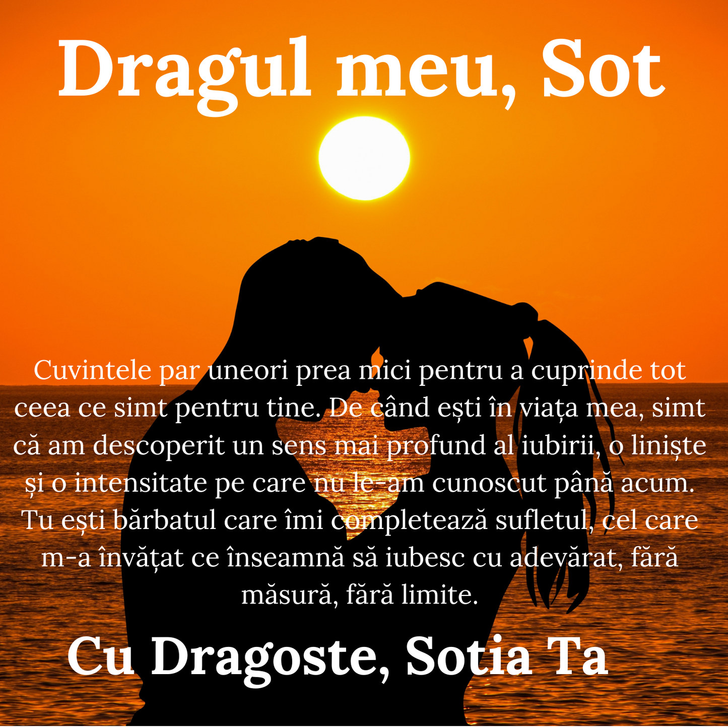 Cadou Sot - Bratara din otel inoxidabil cu mesaj de Dragoste