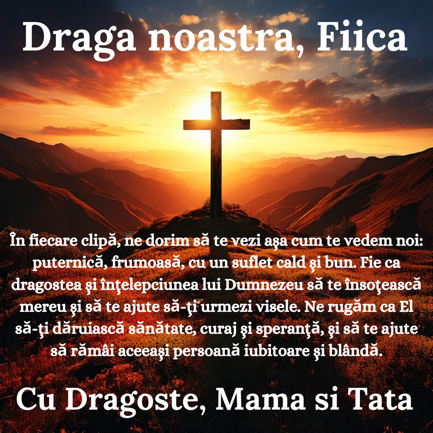 Cadou Fiica – Colier Argint 925 cu Zirconiu și Mesaj de Dragoste
