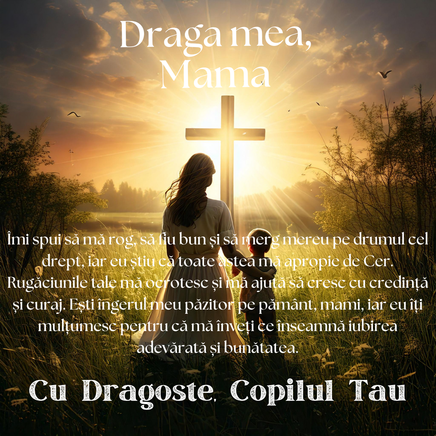 Cadou Mama – Colier Argint 925 cu Zirconiu și Mesaj de Dragoste