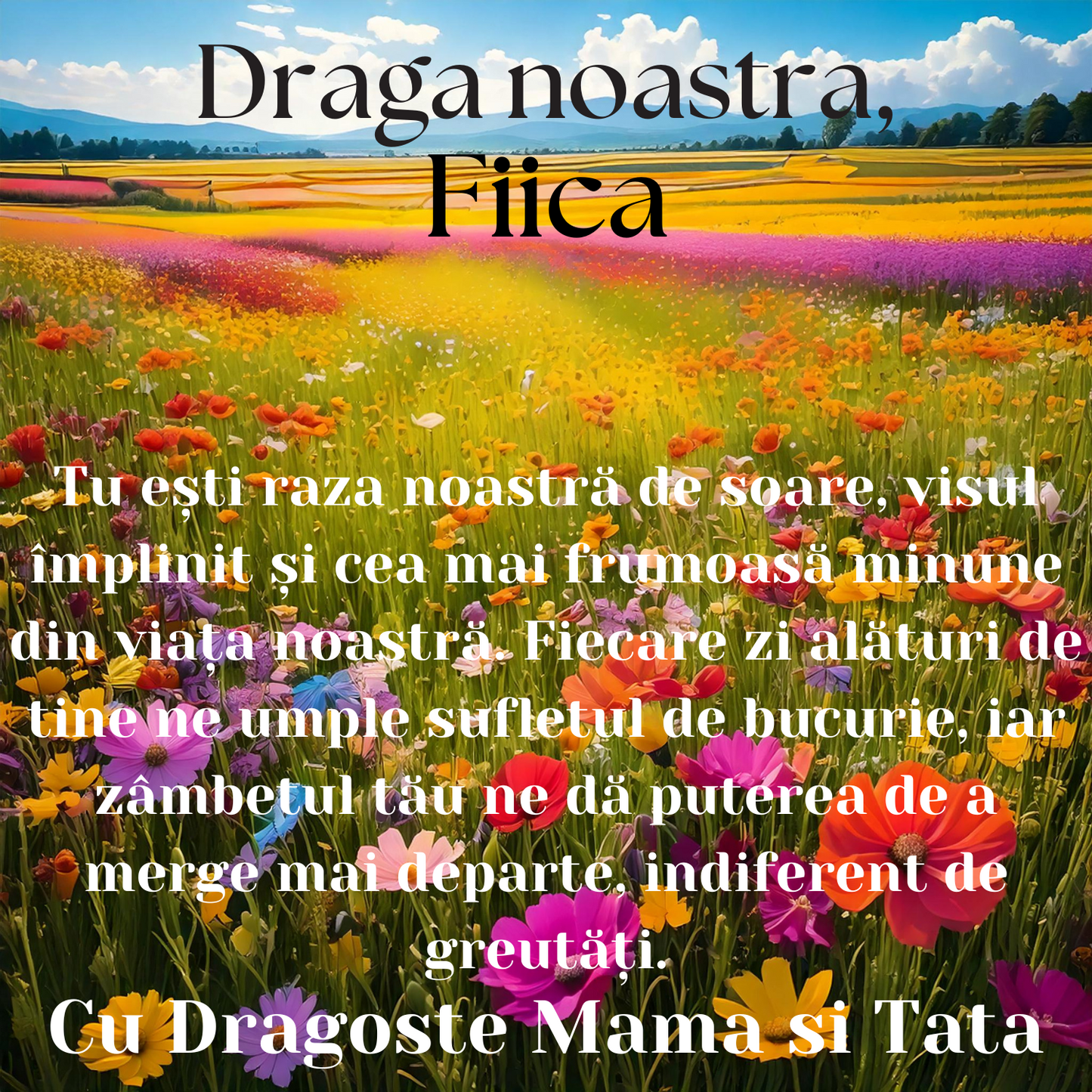 Cadou Fiica – Colier Argint 925 cu Zirconiu și Mesaj de Dragoste