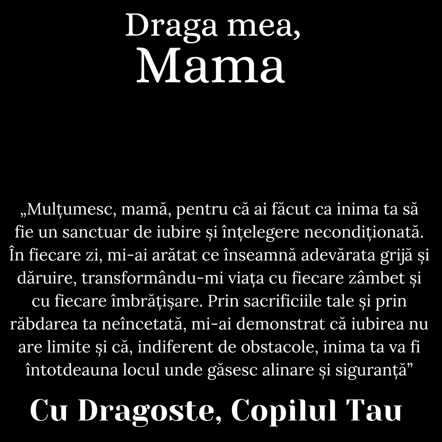 Cadou Mama – Colier Argint 925 cu Zirconiu și Mesaj de Dragoste