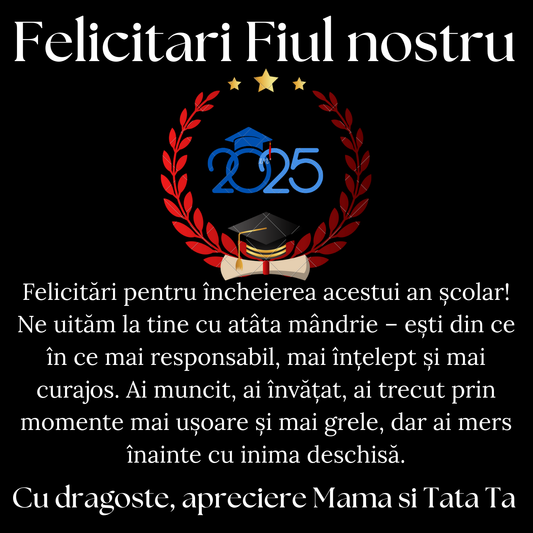 Cadou absolvire Fiu - bratara din piele cu mesaj de Dragoste