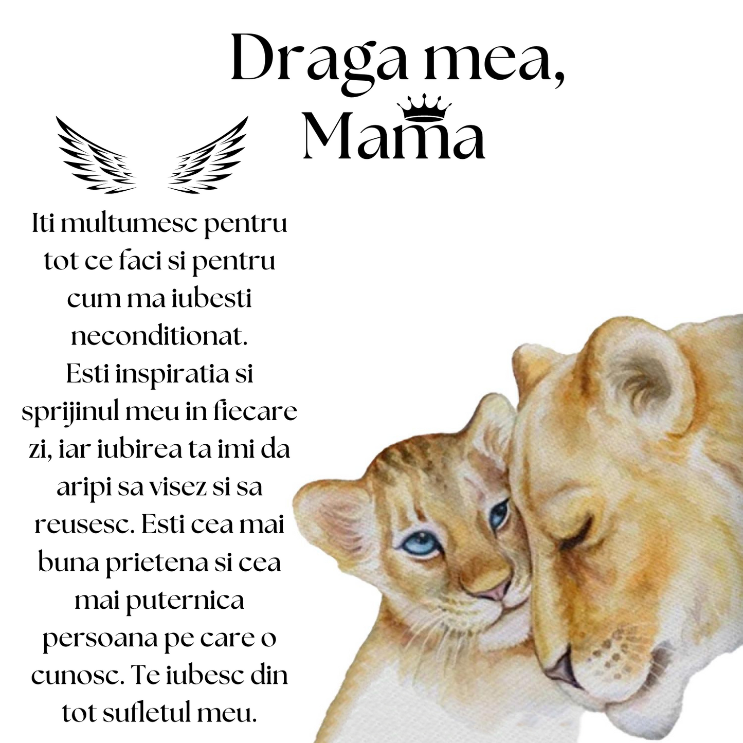 Cadou Mama – Colier Argint 925 cu Zirconiu și Mesaj de Dragoste