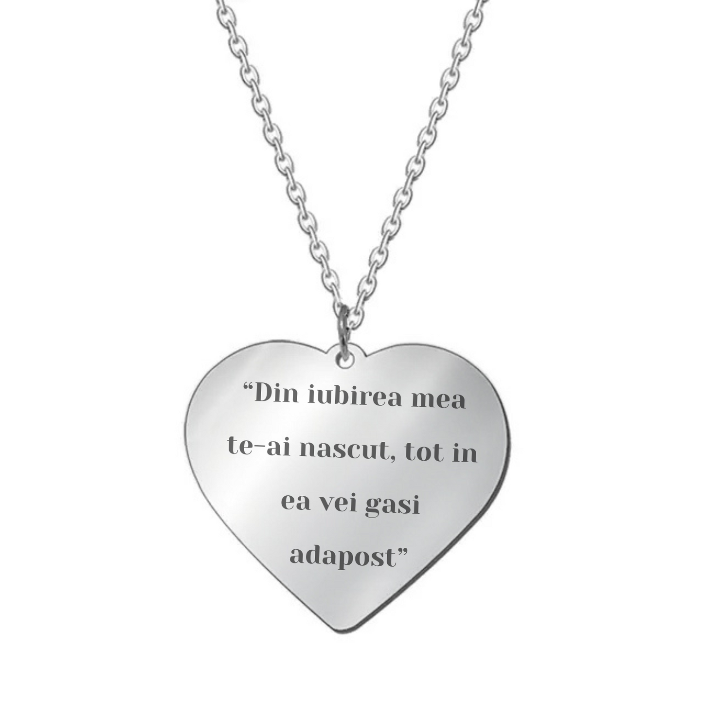 Set Cadou Colier Argint 925, cutiuta personalizata cu felicitare de iubire de la Mama pentru Fiica - "Din iubire te-ai nascut"