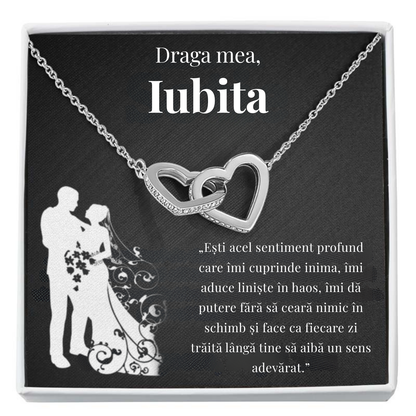 Cadou Iubita – Colier cu Zirconiu și Mesaj de Dragoste