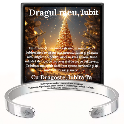 Cadou Iubit - Bratara din otel inoxidabil cu mesaj de Dragoste