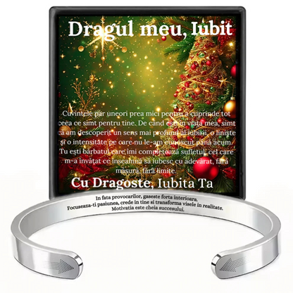 Cadou Iubit - Bratara din otel inoxidabil cu mesaj de Dragoste