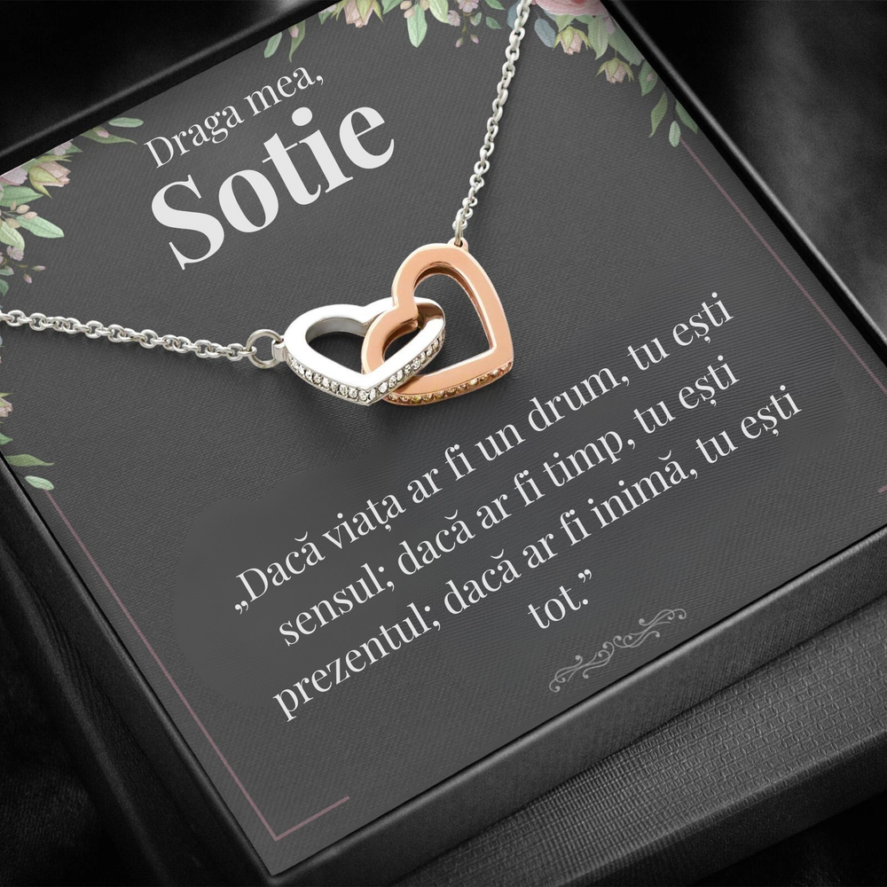 Cadou Sotie – Colier cu Zirconiu și Mesaj de Dragoste