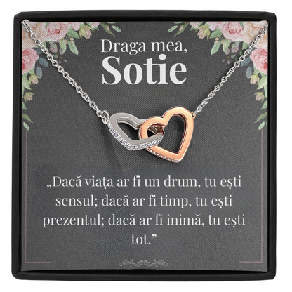 Cadou Sotie – Colier cu Zirconiu și Mesaj de Dragoste