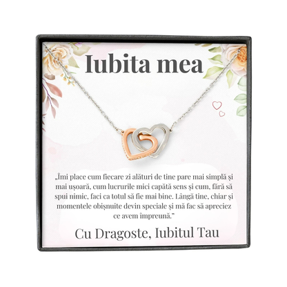 Cadou Iubita – Colier cu Zirconiu și Mesaj de Dragoste
