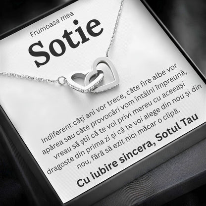 Cadou Sotie – Colier cu Zirconiu și Mesaj de Dragoste