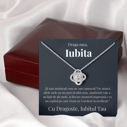 Cadou Iubita – Colier cu Zirconiu și Mesaj de Dragoste