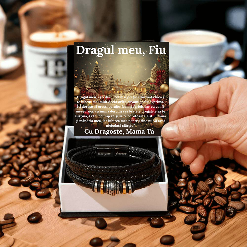 Cadou Sot - bratara din piele cu mesaj de Dragoste