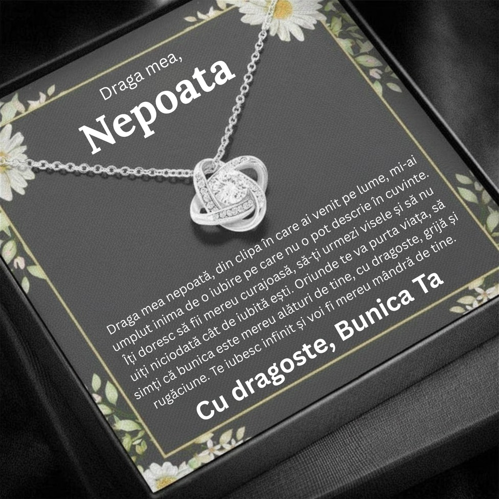 Cadou Nepoata– Colier cu Zirconiu și Mesaj de Dragoste