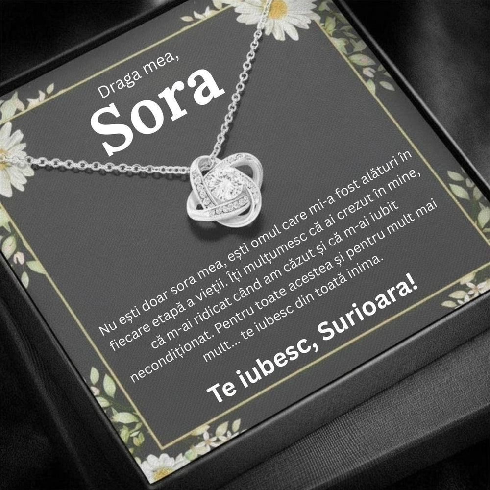 Cadou Sora– Colier cu Zirconiu și Mesaj de Dragoste