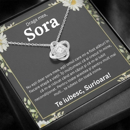 Cadou Sora– Colier cu Zirconiu și Mesaj de Dragoste