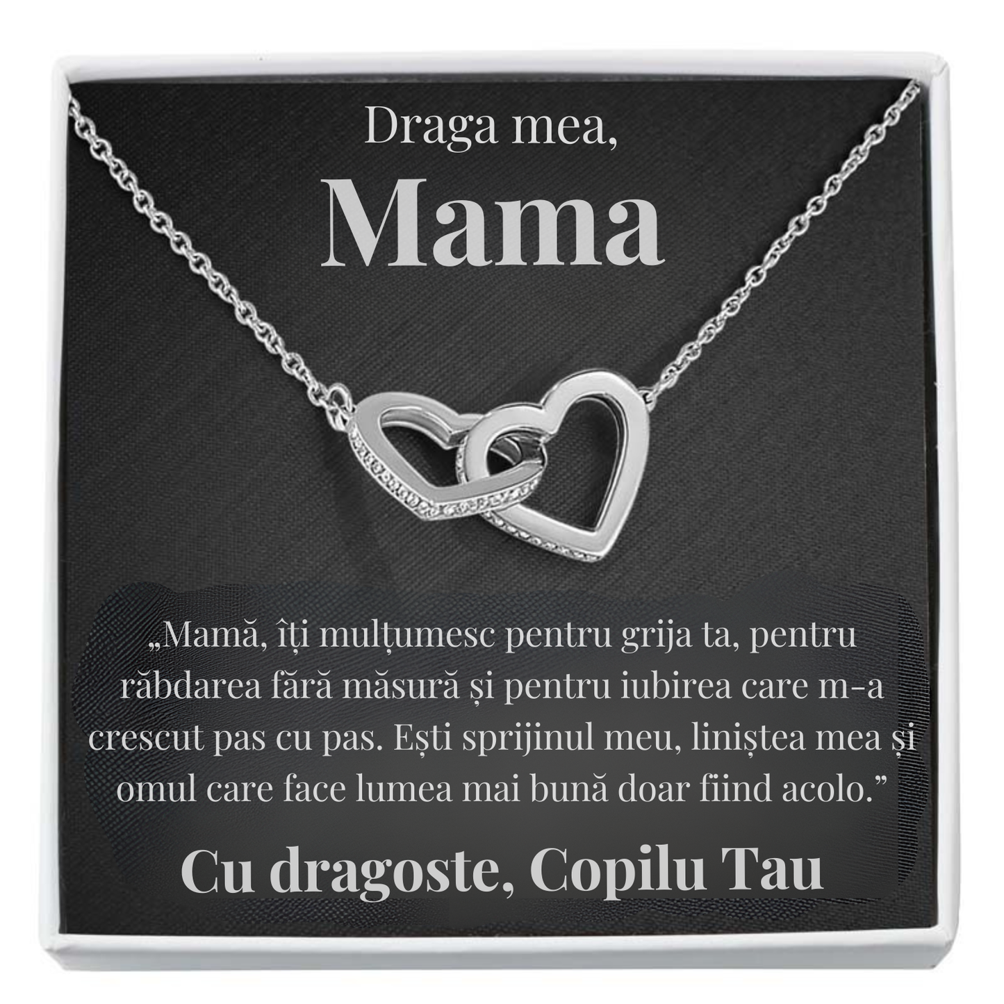 Cadou Mama – Colier cu Zirconiu și Mesaj de Dragoste