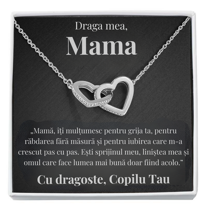 Cadou Mama – Colier cu Zirconiu și Mesaj de Dragoste