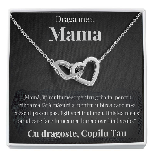 Cadou Mama – Colier cu Zirconiu și Mesaj de Dragoste