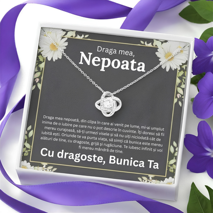 Cadou Nepoata– Colier cu Zirconiu și Mesaj de Dragoste