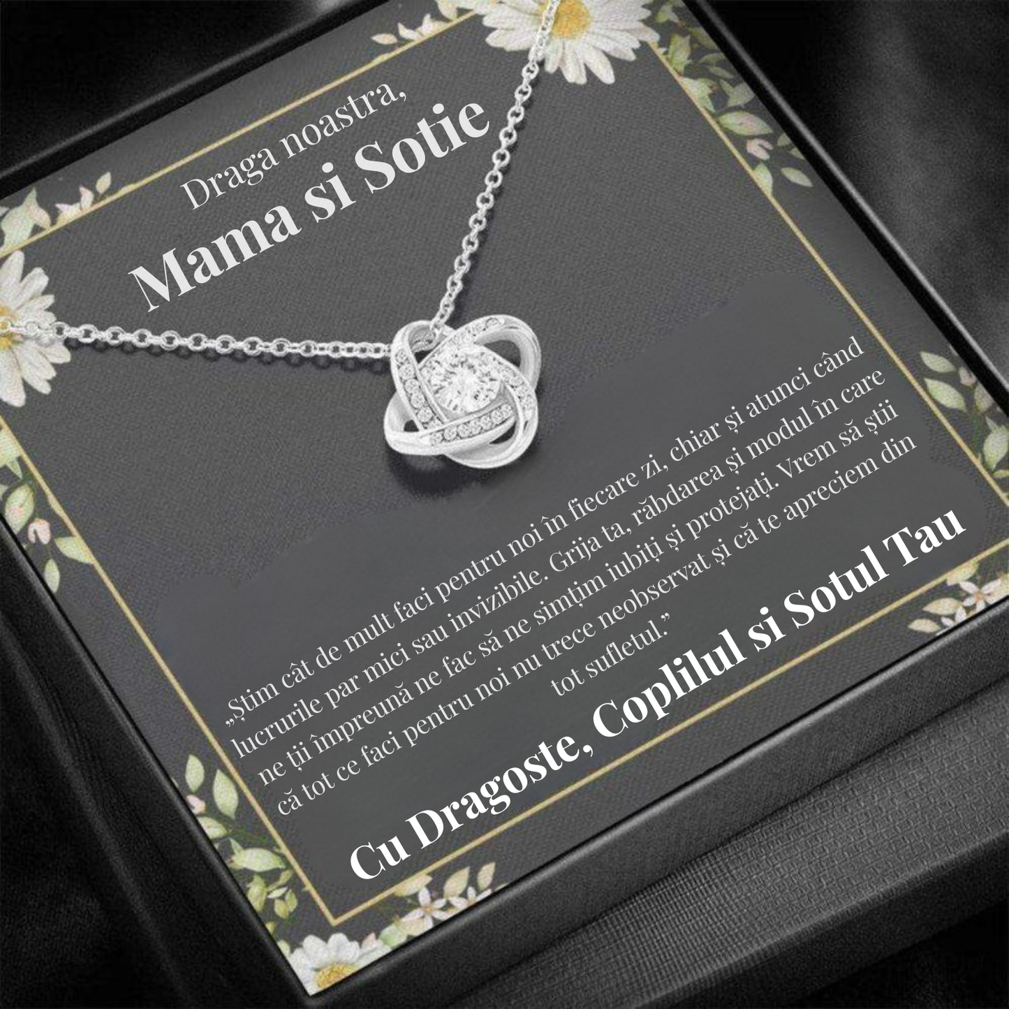 Cadou Mama – Colier cu Zirconiu și Mesaj de Dragoste