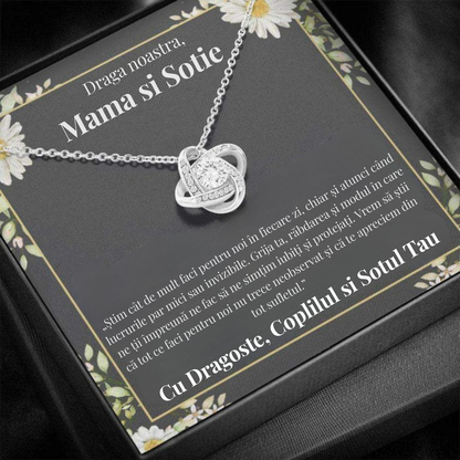 Cadou Mama – Colier cu Zirconiu și Mesaj de Dragoste