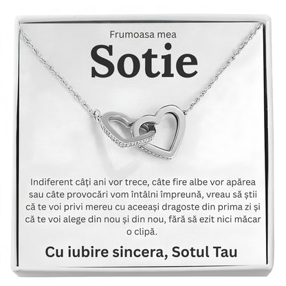Cadou Sotie – Colier cu Zirconiu și Mesaj de Dragoste