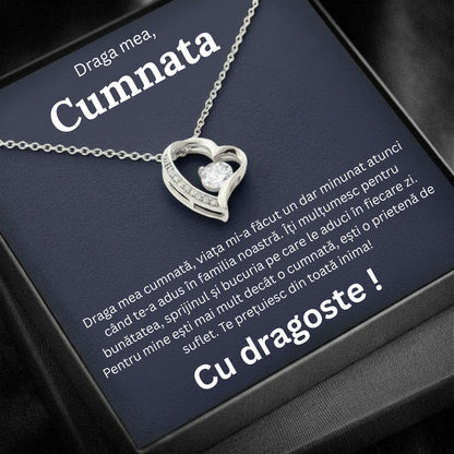 Cadou Cumnata - Colier cu Zirconiu și Mesaj de Dragoste