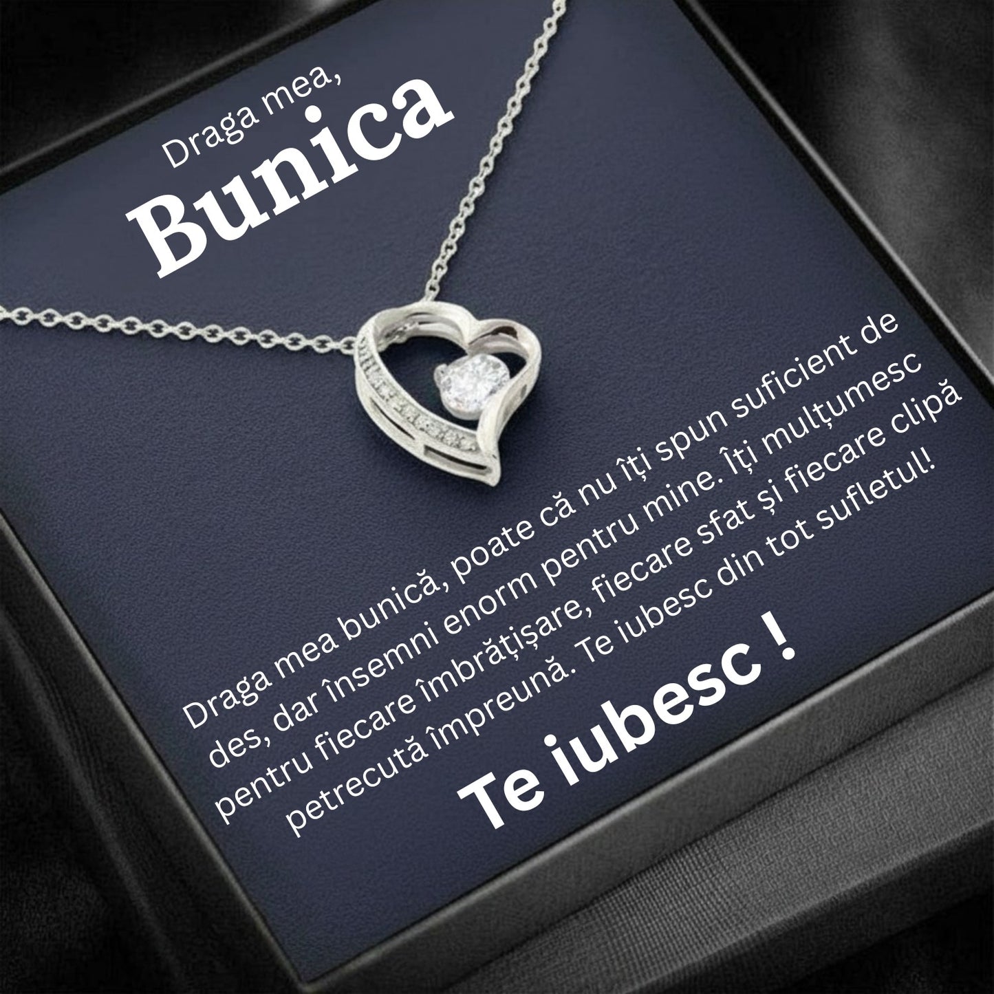 Cadou Bunica – Colier cu Zirconiu și Mesaj de Dragoste