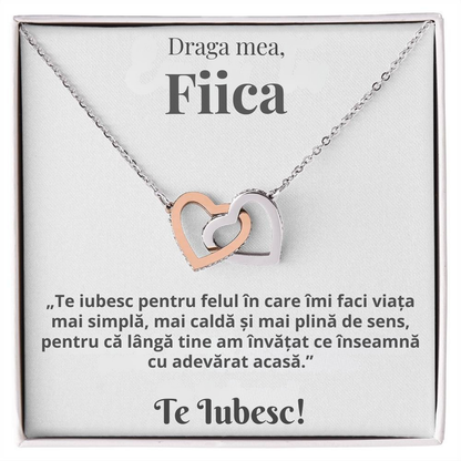 Cadou Fiica – Colier cu Zirconiu și Mesaj de Dragoste