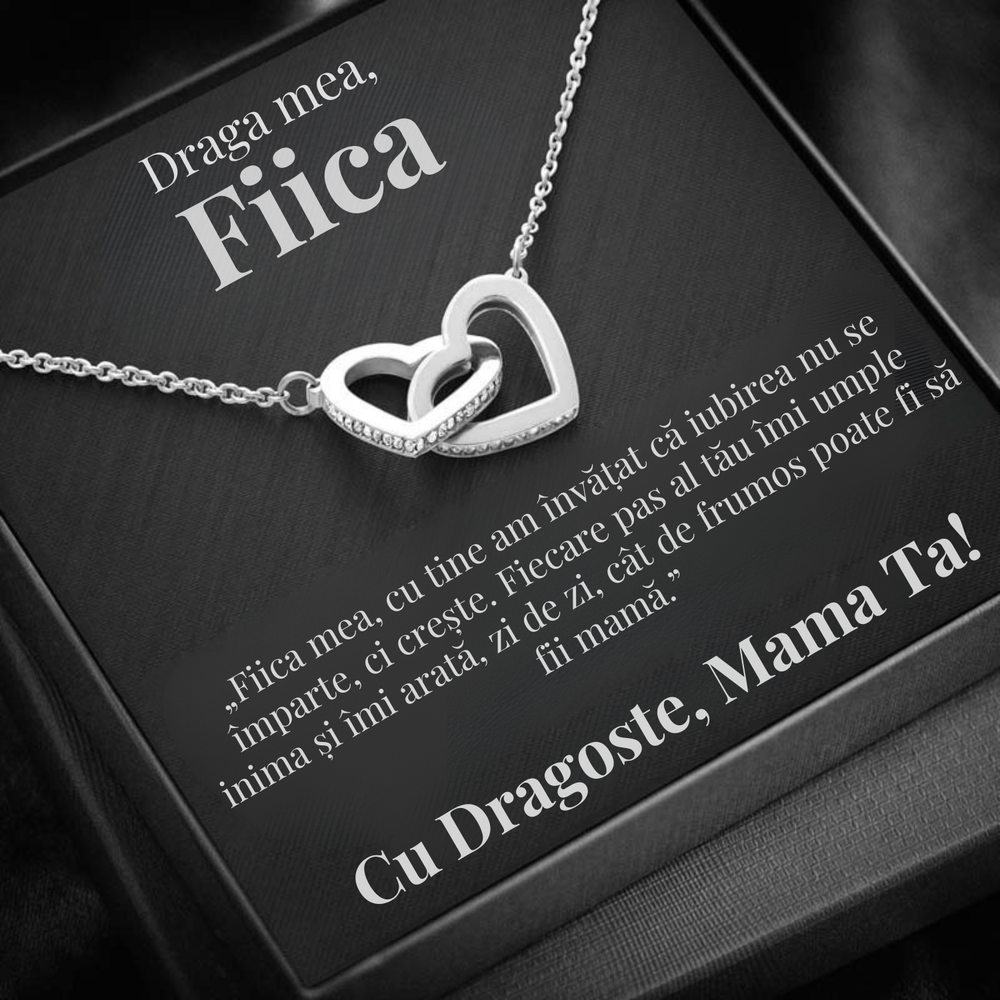 Cadou Fiica – Colier cu Zirconiu și Mesaj de Dragoste