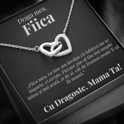 Cadou Fiica – Colier cu Zirconiu și Mesaj de Dragoste