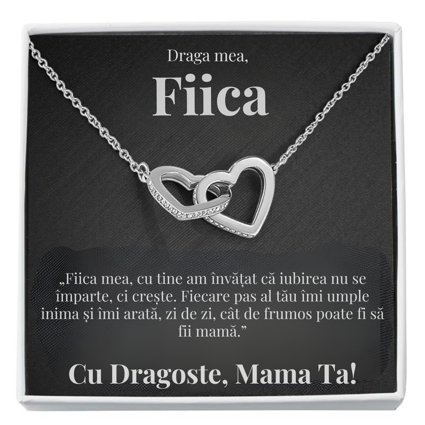 Cadou Fiica – Colier cu Zirconiu și Mesaj de Dragoste