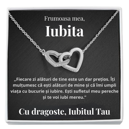 Cadou Iubita – Colier cu Zirconiu și Mesaj de Dragoste