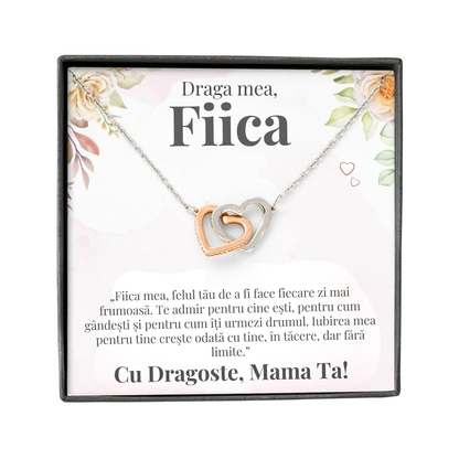 Cadou Fiica – Colier cu Zirconiu și Mesaj de Dragoste