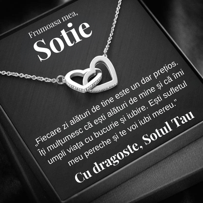 Cadou Sotie – Colier cu Zirconiu și Mesaj de Dragoste