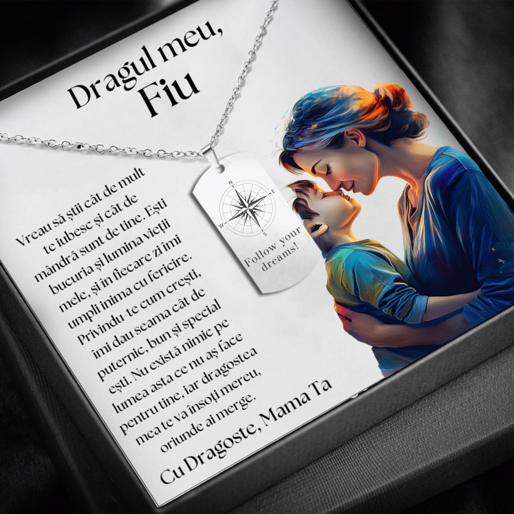 Cadou pentru Fiu Colier Argint 925 Dog Tag