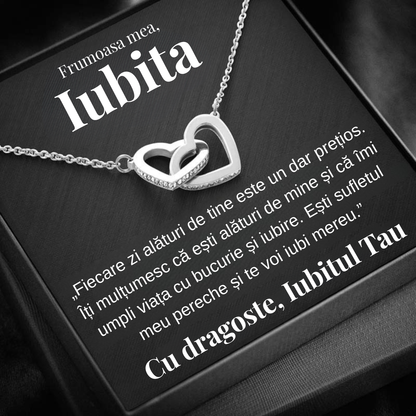 Cadou Iubita – Colier cu Zirconiu și Mesaj de Dragoste